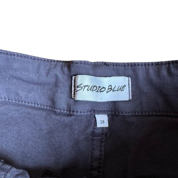 Studio Blue Women's Sophia Mid Rise Utility Shorts Navy Size 28 - Picture 9 of 9